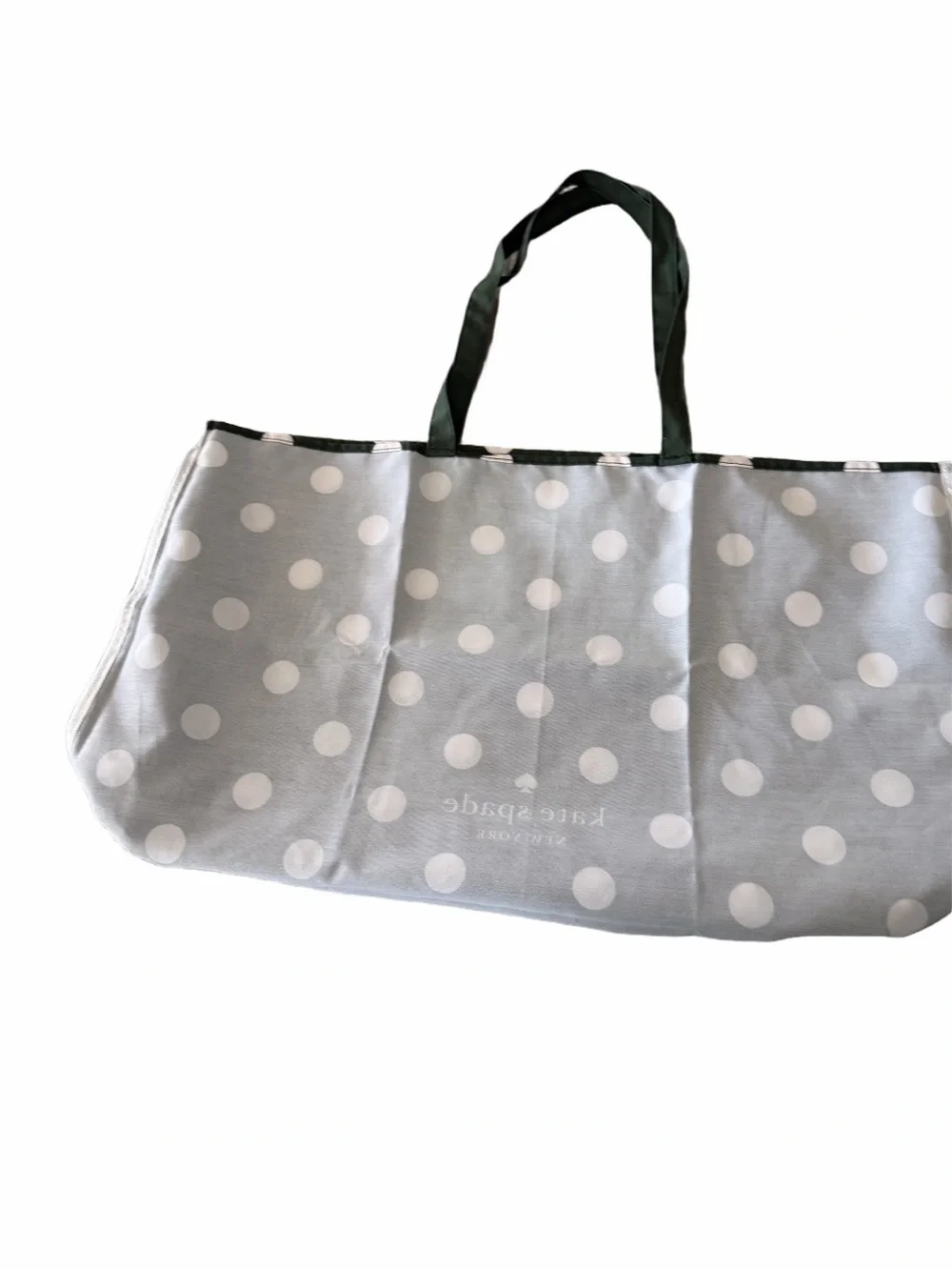 Kate Spade Green and White Polka Dot Tote Bag